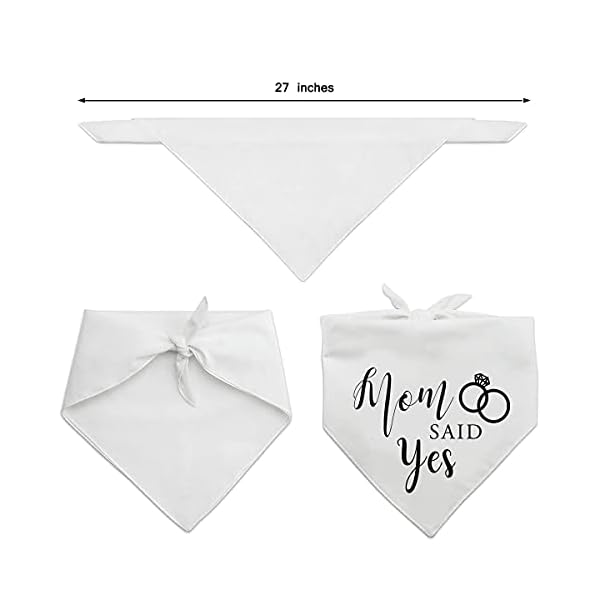 Dad asked and mom said yes dog bandana, wedding engagement photos bridal shower gift, pet accessories for dog lovers, maid of honor wedding dog bandana, pack of 2 - image 4