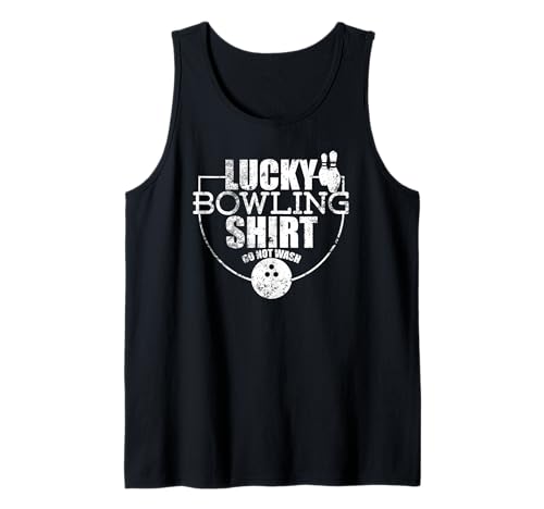 Lucky Bowling Frase Divertida para Jugadores de Bolos Camiseta sin Mangas