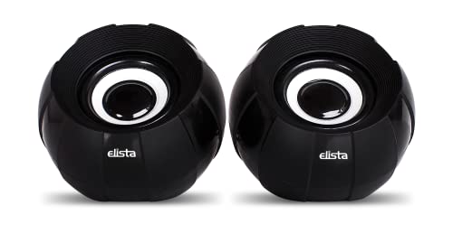 Elista ELS-Mini 6W Portable Laptop/Desktop USB 2.0 Multimedia Speaker with AUX Input, 3.5mm Audio Input (Black)
