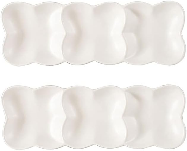 Dip Bowls Set Soy Sauce Dish/Bowls Ceramic Sauce Dish 3 Compartment Soy Sauce Appetizer Serving Tray Rectangular Divided Sauce Dishes for Restaurant Kitchen Ketchup Sauce Or Seasoning Dipping Sauce Bo