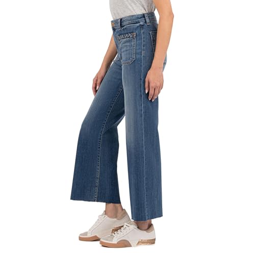 KUT from the Kloth Women's Meg High Rise Wide Leg Patch Pkts W/Braid on Top2