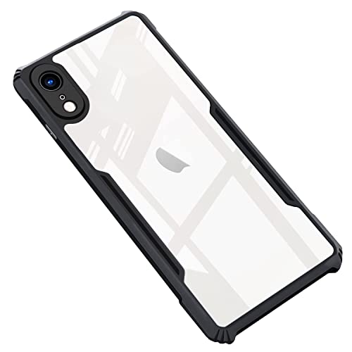 Image of Dashmesh Shopping Shockproof Crystal Clear Back Cover Case for Apple iPhone XR | 360 Degree Protection | Protective Design | Transparent Back Cover Case (Black Bumper)