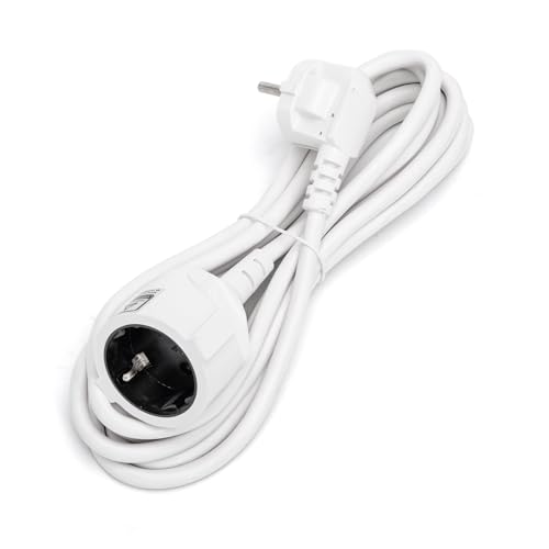 Cable alargador 3G, 1,5 ㎟, 3 m, Color Blanco – Ideal para Extender Conexiones eléctricas en Interiores y Exteriores.