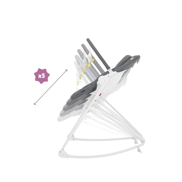 Badabulle Compact'up Moonlight Babywippe und Babyhochstuhl, 5-fach höhenverstellbar, aber der Geburt verwendbar – Bild 3