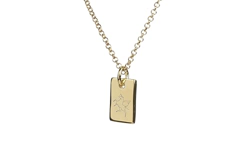 Collier licorne en or 14k rectangle personnalisé un bijou d'exception