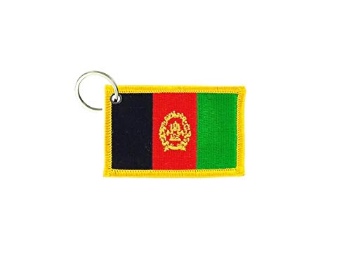 Akachafactory Porte cle cles Clef Brode Patch ecusson Badge Drapeau Afghanistan Afghan