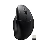 Souris multi-appareils (3 connexions) - Cette souris ergonomique adopte 2 Bluetooth 5.0 et une connexion sans fil 2,4G, permettant de basculer facilement entre 3 appareils pour plus de flexibilité. Le récepteur USB inclus se range dans la base pour éviter toute perte et rester toujours à portée de main.
