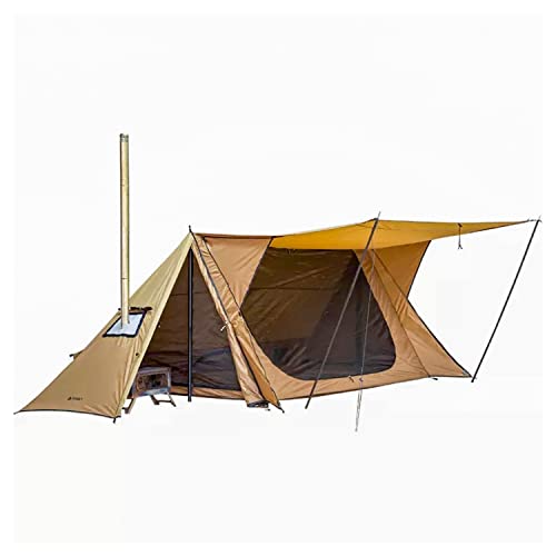POMOLY Hot Tent Bushcraft Tent, STOVEHUT 70 with 2 Tarp Poles and 2 Poles for 1-2 Person Hiking, Backpacking | Latest 3.0 (Without a Fireproof Ground Sheet)