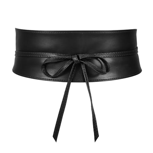 JASGOOD Women's Fashion Leather Obi Style Belt,Wide Wrap Waist Band Chic Belt
