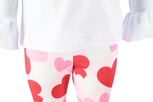 Image of Unique Baby 2 Piece Girls Double Ruffle Leggings and Long Sleeve Shirt Clothes Set Kid and Toddler Girl Outfit