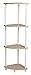 Bakaji Mensole Angoliera per il Bagno Scaffale Bianco Legno Naturale 4 Piani 30 x 30 x 110cm Angolare Home Style Casa Collection Portaoggetti Multiuso