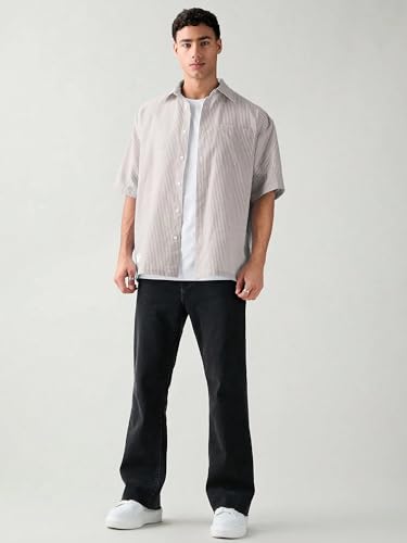 Image of Lymio Men Shirt || Striped Shirt for Man || Half Sleeve || 100% Cotton (Packs Also Available) (Oxford-Lining)