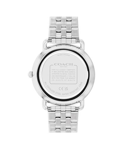 Coach Elliot 2H Quartz Watch for Men - Stainless Steel Wristwatch - Classic, Minimalist - Water Resistant 3 ATM/30 Meters - Premium Fashion Timepiece for Everyday Wear - 41mm