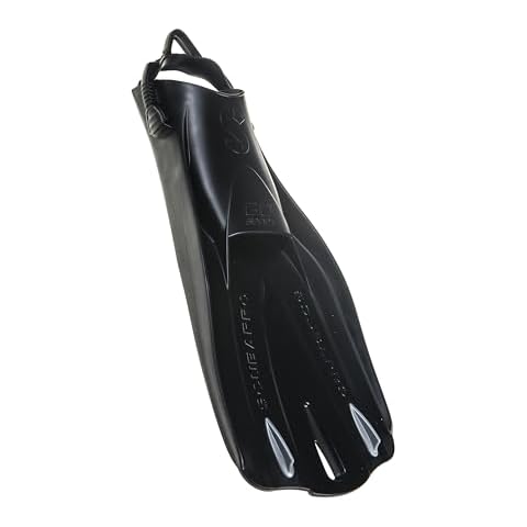 SCUBAPRO GO Sport Scuba Fin for Scuba Diving, Snorkeling and Swimming, with Bungee Open Heel Strap, Medium, Black Cover