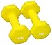 Signature Fitness Set of 2 Neoprene Dumbbell Hand Weights, Anti-Slip, Anti-roll, Hex Shape Colorful (Set with Rack: 20-Pound, 3 Pairs)