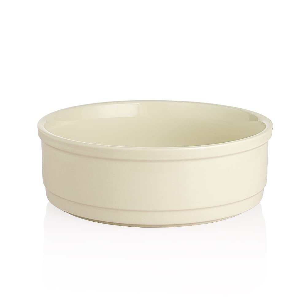 Sweejar Ceramic Dog Bowls, Dog Food Dish for Large Dogs and Cat, Heavy Duty Porcelain Pet Bowl for Canned Food and Water 78 Fl Oz （White）