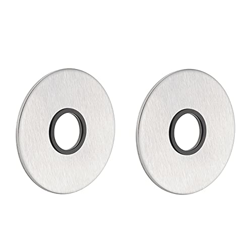 Kleberosetten | 2 mm hoch | V2A Edelstahl matt | 3M-Folie (Drückerrosette 16 mm)