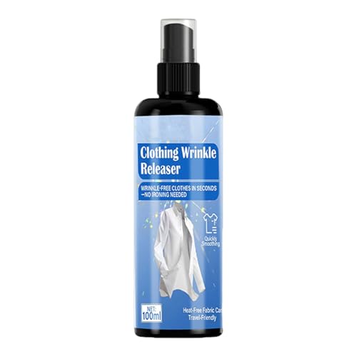 Spray de planchado, tela antiestática, botella de 1.54 x 5.51 pulgadas con construcción de 100 ml, niebla suavizante de ropa, liberador con estilo portátil, suministro de lavandería para viajes y