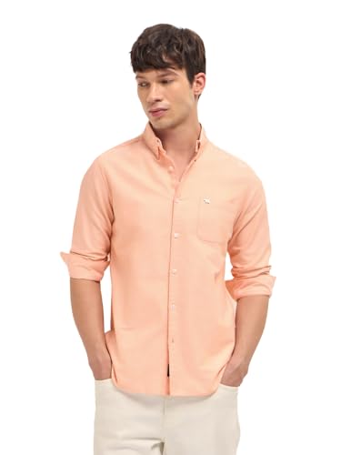 Image of THE BEAR HOUSE Men Cotton Solid Slim Fit Casual Shirt
