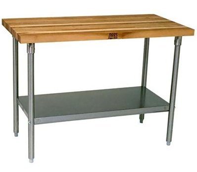 John Boos JNS10 Maple Top Work Table, 60" Wide, with Undershelf