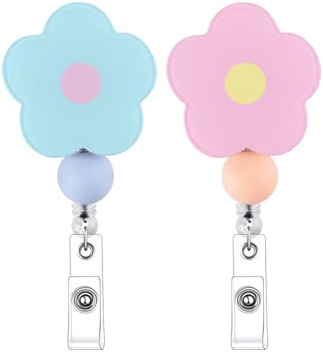 Amazon.com : BESARME 2 Pack Badge Reel Retractable Nurse Gifts Flower ...