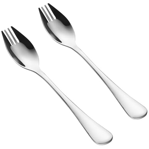 2 Pcs Stainless Steel Long Handled Sporks Cover