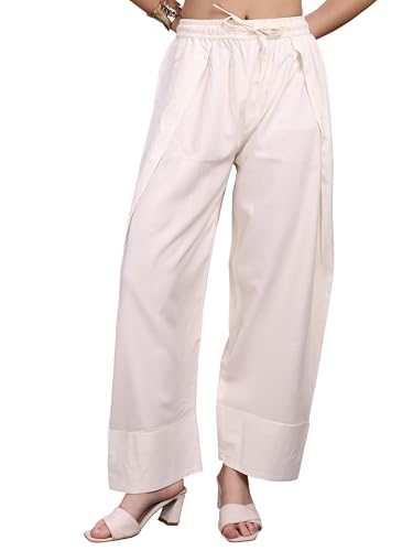 Image of Womanista Women's Viscose Rayon Fabric Farsi Salwar | Comfortable Fit & Lightweight Pant | Casual Summer Cotton Bottom for Women | Available in Plus Size