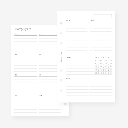 Agenda semainier compact non daté Franklin Covey pour organiseur Filofax Personal et recharge LV MM 6 trous