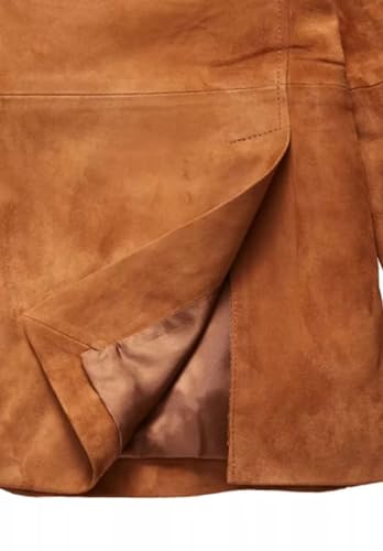 Men's V-Neck Suede Blazer 2- Buttons Retro Casual Slim Fit Faux Leather Sports Jacket3