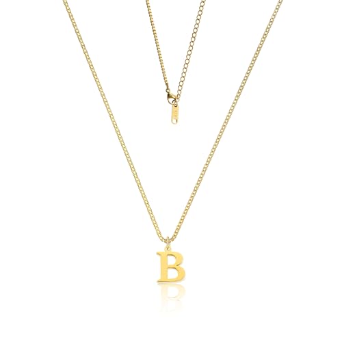 Teaque Collier Personnalisé Prénom Collier Femme Or, Collier Lettre En or 18 Carats Plaqué, Collier Initiale Prenom B Pendentif Hypoallergénique Cadeau...