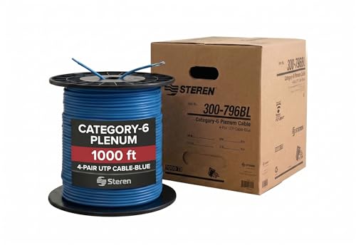 Cable STEREN Cat6 Plenum 1000FT Azul en Bobina miniatura 1