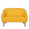 Getifun kids sofa chair toddler armchair couch pvc upholstered children sofa with wooden legs for baby gift30 inch yellow  urban country home decor