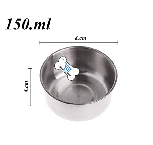Image of Bird Feeding Dish Cups, Parrot Food Bowl Clamp & Hook Holder Stainless Steel Coop Cup Bird Cage Water Bowl Small Animals,Birds,Parrots, Pigeons, Hamsters,Guinea Pig (Pack of 2)