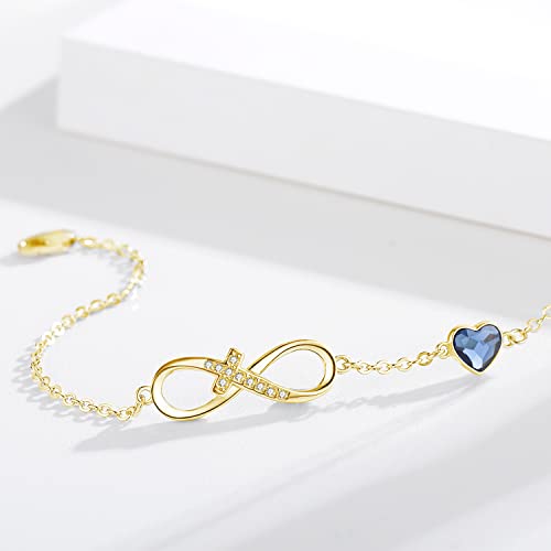 14K Gold infinity bracelets for women Heart Infinity Bracelet Infinity - Cross Heart Bracelet for Women Wife Mother Valentines Day Mothers Day Gifts Jewelry4