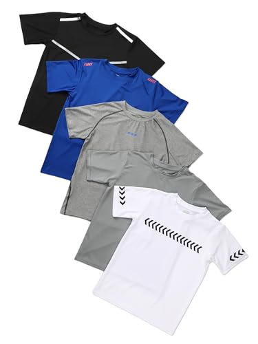 Image of 5 Pack Boys Shirts Athletic Dry Fit Boys Tshirts Performance Tops Summer