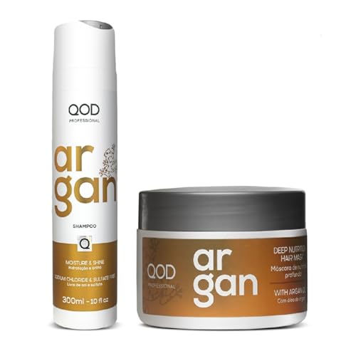 Image of QOD Professional Argan Shampoo & Hair Mask- 300ml (Combo of 2) | Sulphate free | Sodium Chloride free