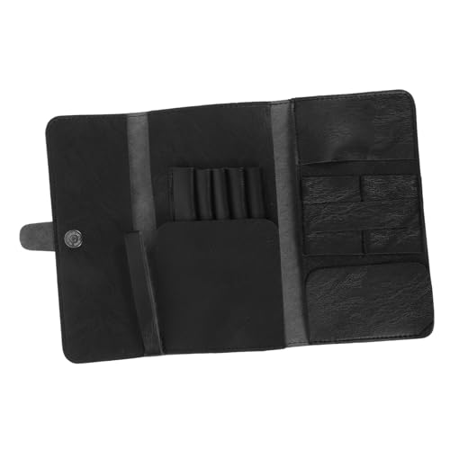 EPIGEIST 1 Pc kit de bolsa de tijera de peluqueria titular de la caja de tijeras Soporte de cepillo de maquillaje bolsa de tijeras de peluqueria bolsas de peluqueria cuero Black