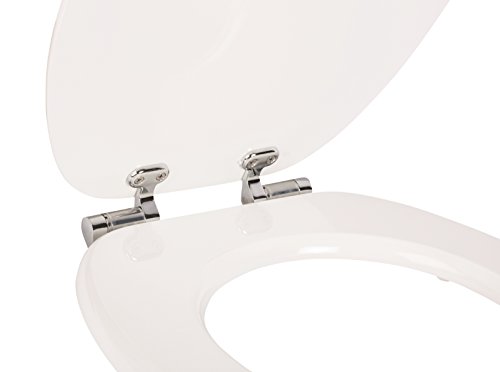 aquaSu® WC-Sitz mit Absenkautomatik, lustiges Dekor Lesestoff, Toilettensitz mit Holz-Kern & Fast Fix Schnellbefestigung, universale O Form, mit Metallscharnieren, Toilettendeckel witzig, 40264 4