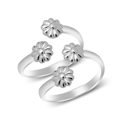 Image of 925 Sterling Silver Peacock Design Toe Ring for Women and Girls | Polish Adjustable Toe Bichiya | Adjustable