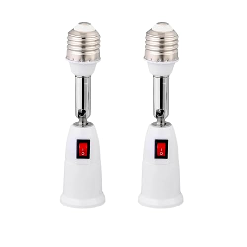 E26 Light Socket Extender with Switch (2 Pack)
