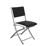 QFFL Klappstuhl Klappstuhl, All Steel Empfang Stuhl Bürostuhl Mit Rückenlehne für Die Gäste Besucher & Conference Faltbare & Easy Shop Auswärts (Color : Black)