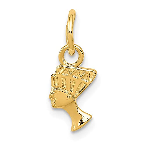 Diamond2Deal Pendentif néfertiti en or jaune 14 carats pour femme