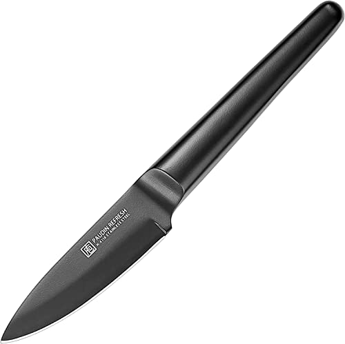 PAUDIN Küchenmesser Gemüsemesser, 9 cm professionelles messer, Edelstahl-Schälmesser mit Antihaftbeschichtung, Obst- und Gemüsemesser mit ergonomischem Hohlgriff