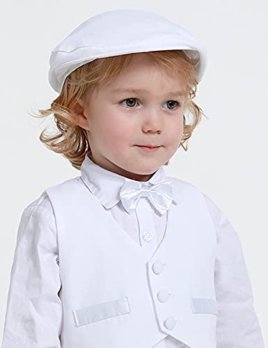 A&J Design Baby Boy Christening Hat White Fedora Newsboy Caps 6-12 Months #TOP1