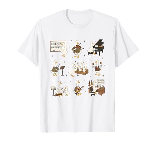 Women Silly Goose Music Teacher School Band Musician Friend T-Shirt