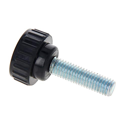 Image of Othmro M8x25mm Male Thread Thumb Screw Knobs 3pcs, Length 30mm Threaded Knurled Clamping Grip Thumb Screw on Type Round Head Clamping Thread Knobs Black