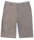 Roundtree & Yorke Men's Stretch Waistband Comfort Core Washed Chino Shorts, 9' or 13' Inseam (Walnut 230, 44W x 13L)
