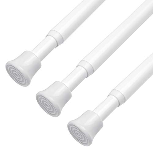 KXLife Spring Tension Rods for Windows Adjustable 28-48", 3Pcs, White