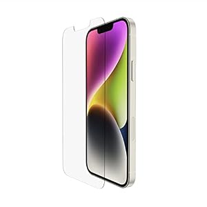 Belkin UltraGlass Displayschutz für iPhone 17e, 16e, 14, 13, 13 Pro, antimikrobielle Beschichtung, einfache blasenfreie Aufbringung mit enthaltener Positionierungsschale, Härtegrad von 9H
