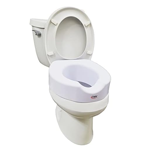 Carex Toilet Seat Riser With Quick-Lock - Adds 4 Inches of Height to Toilet - Raised Toilet Seat With 300 Pound Weight Capacity - Slip-Resistant